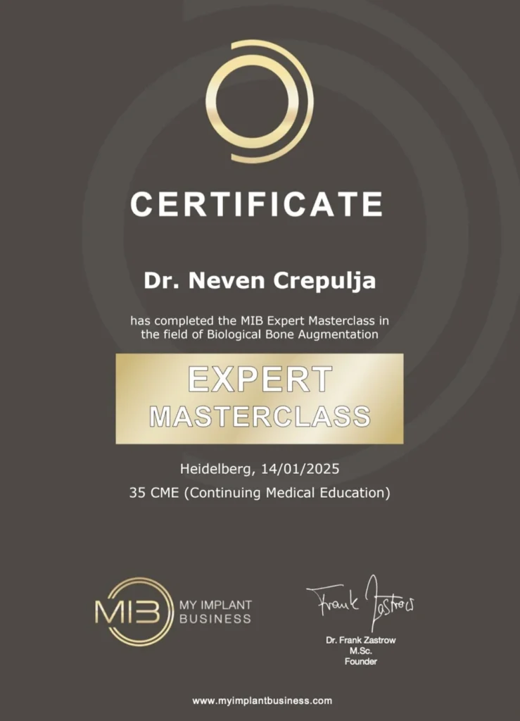 Neven Stomatoloska ordinacija Dental Crepulja Opatija certifikat 2
